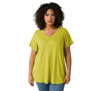 EVANS Curve Chartreuse Premium Ribbed Modal Blend T-Shirt - Women's - Plus Size Curve Green