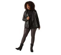 EVANS Curve Coated Pull On Trousers - Women's - Plus Size Curve Brown