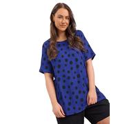 EVANS Curve Cobalt Crepe Spot Print Top - Women's - Plus Size Curve