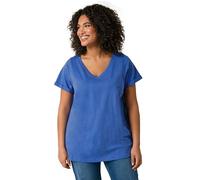 EVANS Curve Cobalt Premium Cotton T-Shirt - Women's - Plus Size Curve