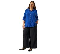 EVANS Curve Cobalt Tab Sleeve Blouse - Women's - Plus Size Curve