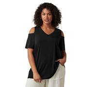 EVANS Curve Cold Shoulder Top - Women's - Plus Size Curve Black