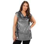 EVANS Curve Cowl Neck Top - Women's - Plus Size Curve Silver
