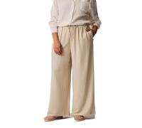 EVANS Curve Cream Wide Leg Trousers - Women's - Plus Size Curve