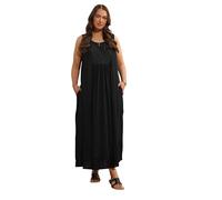EVANS Curve Crinkle Broderie Maxi Dress - Women's - Plus Size Curve Black