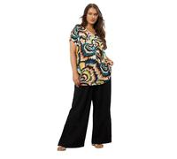 EVANS Curve Dark Smudge Print Angel Sleeve Jersey Top - Women's - Plus Size Curve Green