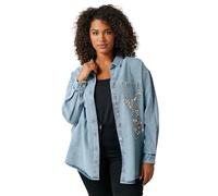 EVANS Curve Denim Sequin Embellished Shirt - Women's - Plus Size Curve