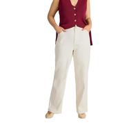 EVANS Curve Ecru White Premium Wide Leg Jeans - Women's - Plus Size Curve