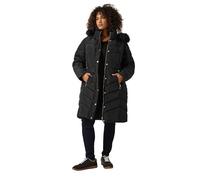 EVANS Curve Faux Fur Trim Padded Parka Coat - Women's - Plus Size Curve Black