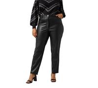 EVANS Curve Faux Leather Trousers - Women's - Plus Size Curve Black