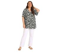 EVANS Curve Floral Pleat Front Top - Women's - Plus Size Curve Black