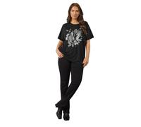 EVANS Curve Floral Stud Detail Modal Top - Women's - Plus Size Curve