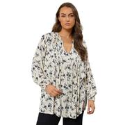 EVANS Curve Floral Tie Neck Blouse - Women's - Plus Size Curve White