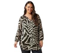 EVANS Curve & Gold Metallic Zebra Print Blouse - Women's - Plus Size Curve