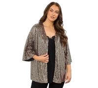 EVANS Curve Gold Sequin Embellished Kimono - Women's - Plus Size Curve