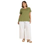 EVANS Curve Green Button Shoulder T-Shirt - Women's - Plus Size Curve