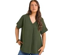 EVANS Curve Green Front Pleat Blouse - Women's - Plus Size Curve