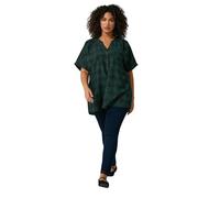 EVANS Curve & Green Geometric Overhead Utility Shirt - Women's - Plus Size Curve