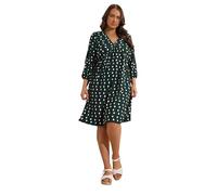 EVANS Curve Green Geometric Print Midi Dress - Women's - Plus Size Curve