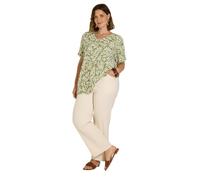 EVANS Curve Green Leaf Print Crinkle Blouse - Women's - Plus Size Curve