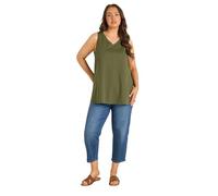 EVANS Curve Green Premium Cotton Vest Top - Women's - Plus Size Curve