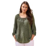 EVANS Curve Green Zebra Burnout Blouse - Women's - Plus Size Curve