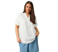 EVANS Curve Half Placket Blouse - Women's - Plus Size Curve White