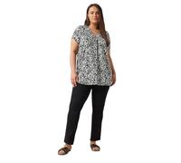 EVANS Curve Ikat Print Swing Top - Women's - Plus Size Curve Black