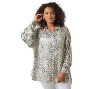 EVANS Curve Ivory Leopard Print Blouse - Women's - Plus Size Curve