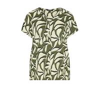 EVANS Curve Khaki Leaf Print Top - Women's - Plus Size Curve