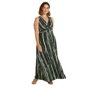 EVANS Curve & Khaki Tie Dye Knot Front Maxi Dress - Women's - Plus Size Curve