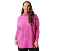 EVANS Curve Knitted Star Roll Neck Jumper - Women's - Plus Size Curve Pink