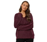 EVANS Curve Knitted V-Neck Jumper - Women's - Plus Size Curve Purple
