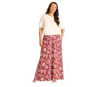 EVANS Curve Leaf Print Shirred Waist Trousers - Women's - Plus Size Curve