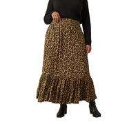 EVANS Curve Leopard Print Maxi Skirt - Women's - Plus Size Curve Brown