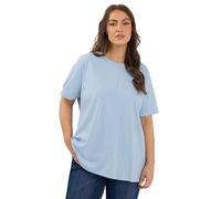 EVANS Curve Light Blue Pure Cotton T-Shirt - Women's - Plus Size Curve