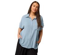 EVANS Curve Light Grown On Sleeve Blouse - Women's - Plus Size Curve Blue