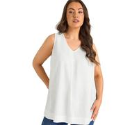 EVANS Curve Linen Vest Top - Women's - Plus Size Curve White
