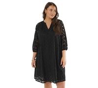 EVANS Curve Long Sleeve Broderie Dress - Women's - Plus Size Curve Black