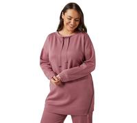 EVANS Curve Luxe Zip Detail Sweatshirt - Women's - Plus Size Curve Pink