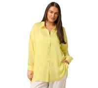 EVANS Curve Metallic Button Through Shirt - Women's - Plus Size Curve Yellow