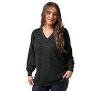 EVANS Curve Metallic Knitted Jumper - Women's - Plus Size Curve Black