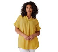 EVANS Curve Mustard Woven Check Blouse - Women's - Plus Size Curve