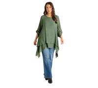 EVANS Curve Natural Brown Double Layer Blouse - Women's - Plus Size Curve