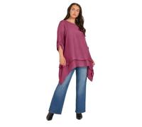 EVANS Curve Natural Brown Double Layer Blouse - Women's - Plus Size Curve