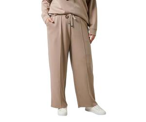 EVANS Curve Natural Brown Luxe Wide Leg Joggers - Women's - Plus Size Curve