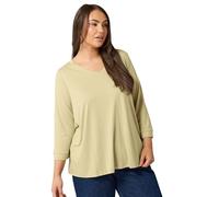 EVANS Curve Natural Brown V-Neck Modal Rich Top - Women's - Plus Size Curve