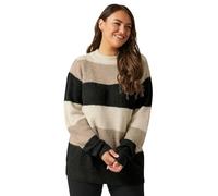 EVANS Curve Natural Colourblock Stripe Knitted Jumper - Women's - Plus Size Curve Brown