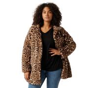 EVANS Curve Natural Leopard Print Faux Fur Coat - Women's - Plus Size Curve