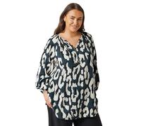 EVANS Curve Navy Animal Print Long Sleeve Blouse - Women's - Plus Size Curve